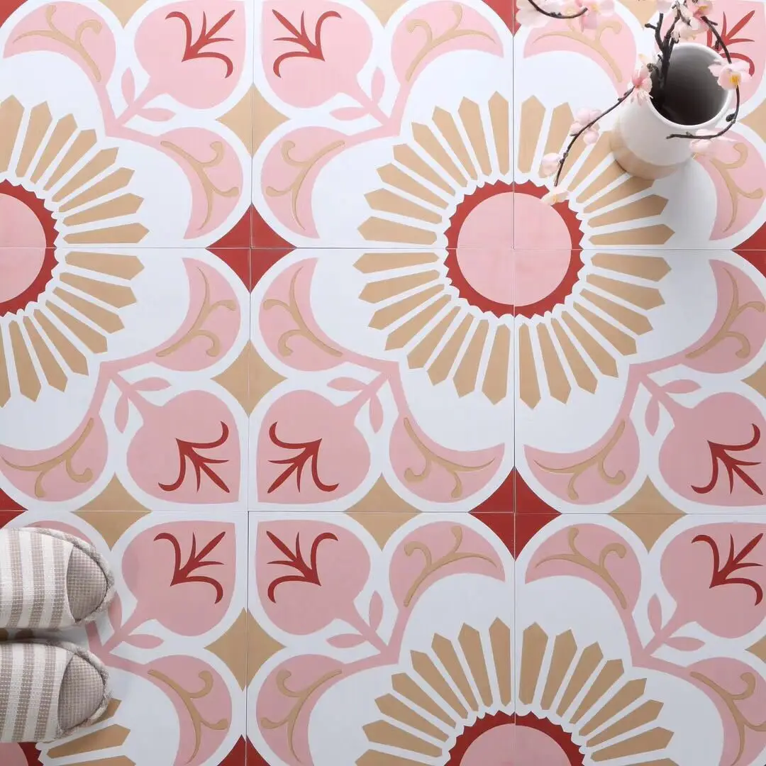 

Pink Tile Bathroom Tile INS-Style Handmade Brick Kitchen Restaurant Wall Tile Balcony Anti-slip Floor Tiles 300X300