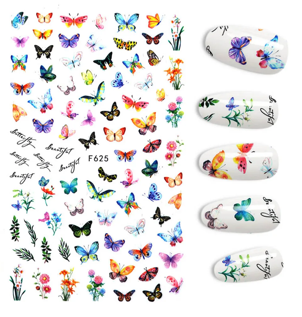 The New 3D Nail Sticker Cool English Letter stickers for nail Foil Love Heart Design Fashion Manicure Stickers