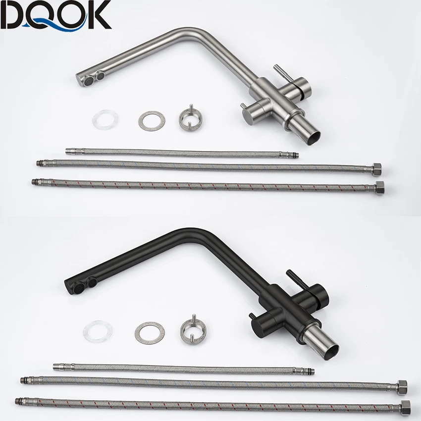 DQOK Drinking Filtered Water Kitchen Faucet Purification Tap Dual Handle Faucet Kitchen Sink Tap — view 6