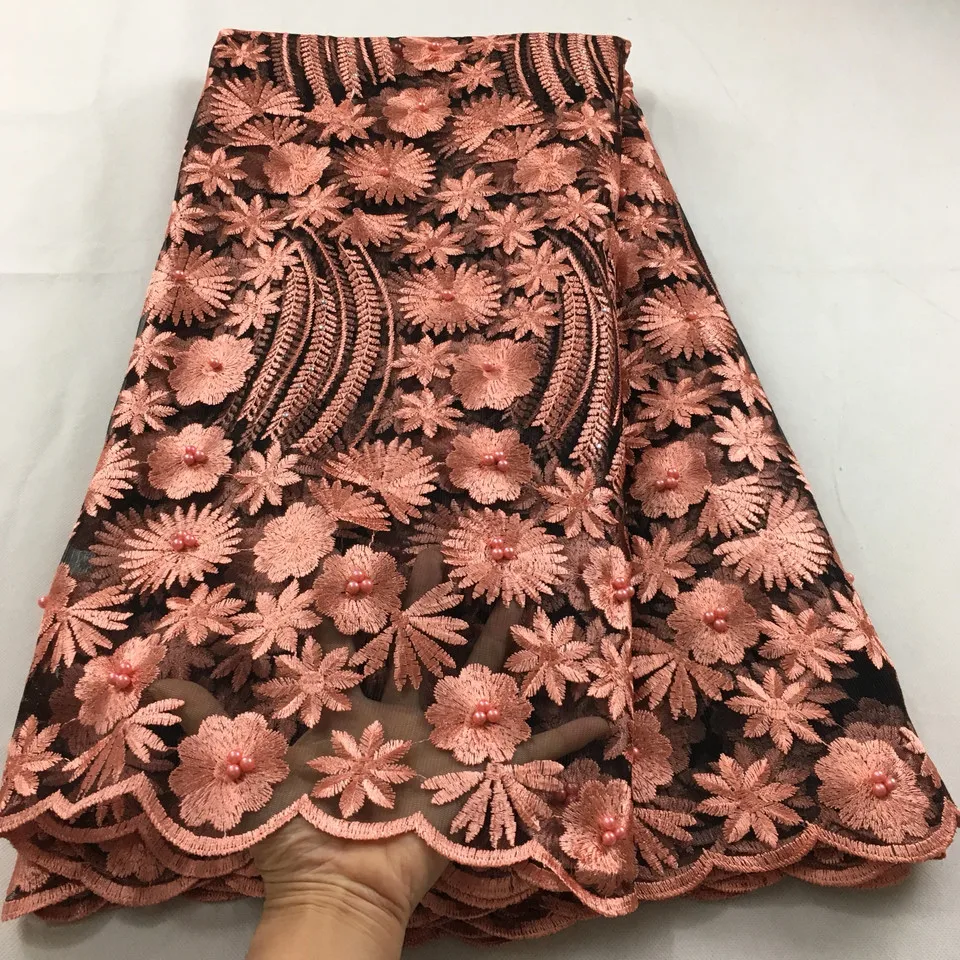 2020 фиолетовая французская кружевная ткань с бусинами и камнями