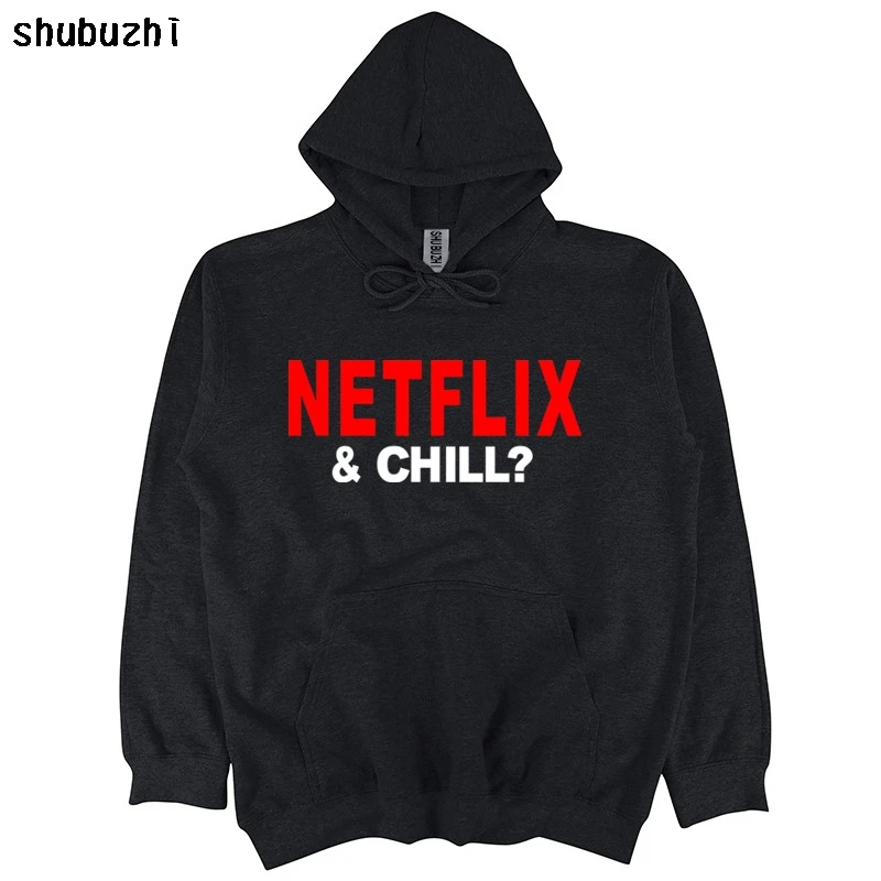 Мужская толстовка с капюшоном s Netflix& Chill-забавный подарок новинка фильм ТВ стег Толстовка Geek Swag Евро Размер Толстовка для мужчин черный sbz4315 - Цвет: black