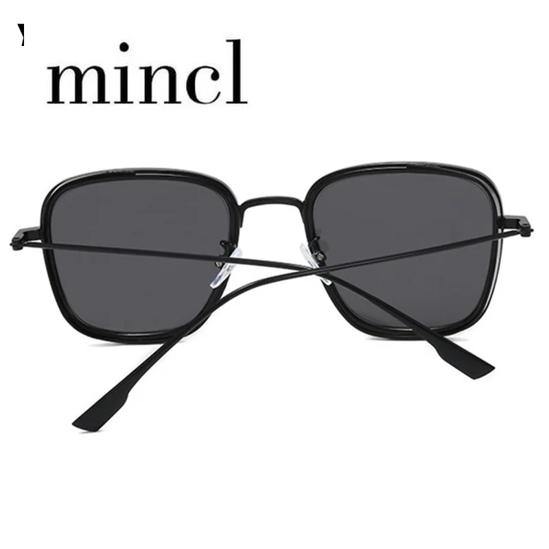 Mincl винтажные брендовые Модные солнцезащитные очки в стиле панк для мужчин и женщин роскошный дизайн женские мужские солнцезащитные очки в стиле хип-хоп квадратные очки UV400 NX