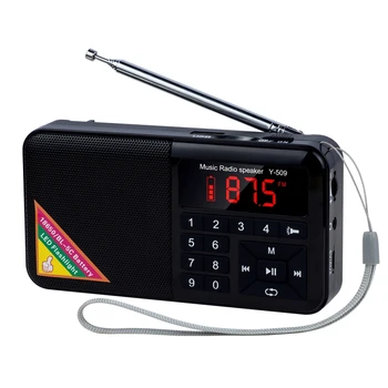 

JABS Portable FM Radio Media Speaker MP3 Music Player Support TF Card with LED Screen Display,Flashlight and Large Ailicone Key(