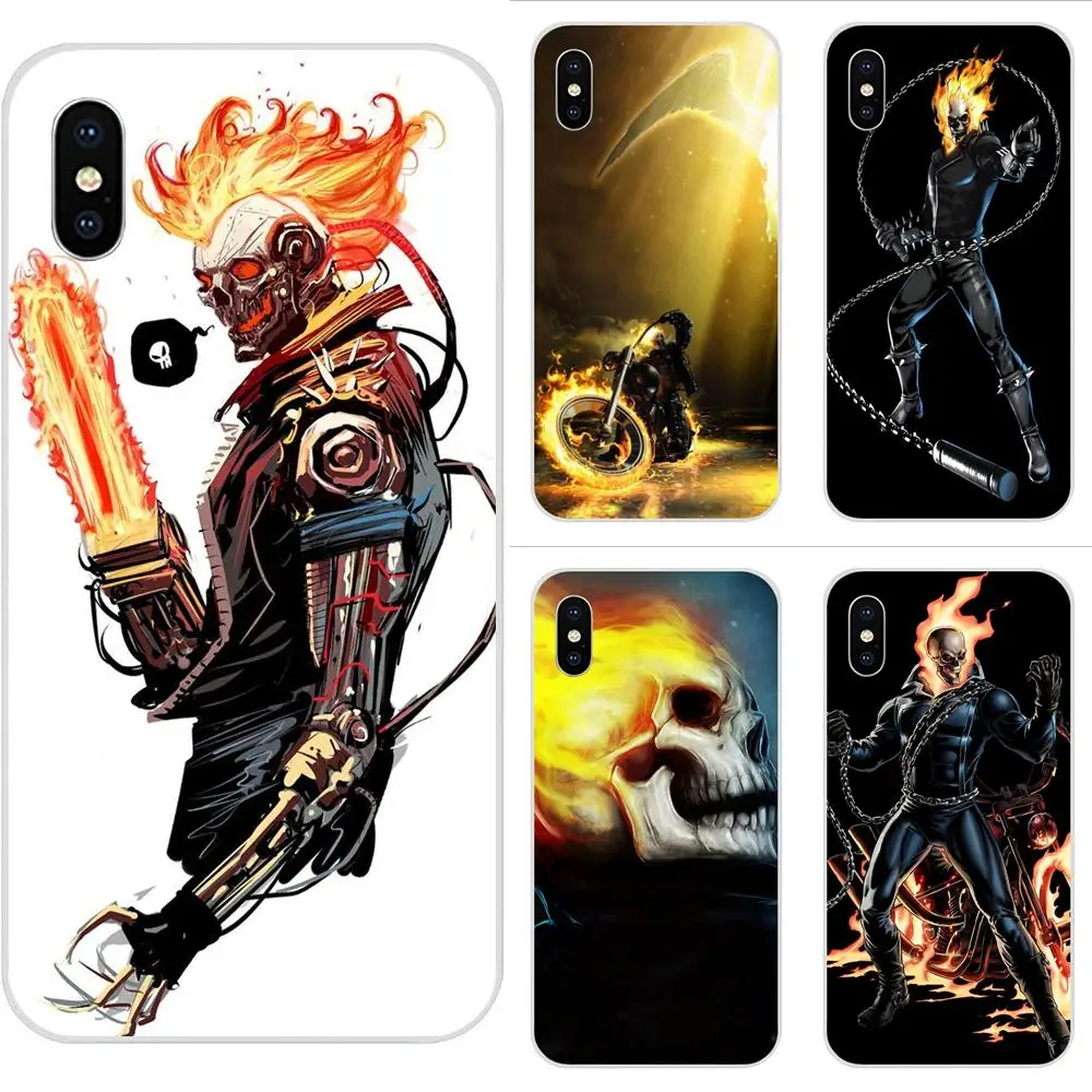 TPU Модный Оригинальный для Apple iPhone 4 4s 5 5C 5S SE 6 6S 7 8 Plus X XS Max XR Tv Ghost Rider черный |