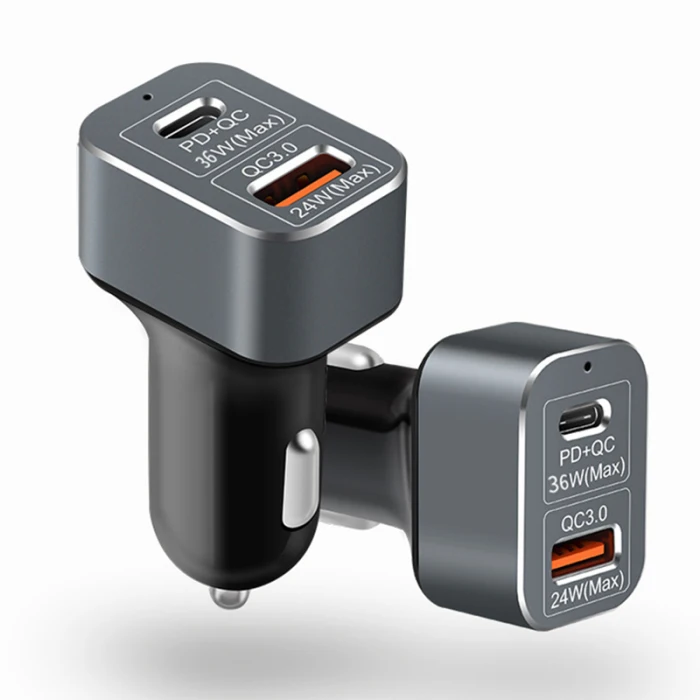 60 Вт QC PD 3,0 Автомобильное зарядное устройство адаптер двойной порт usb type C Быстрая зарядка для универсальных телефонов SP99