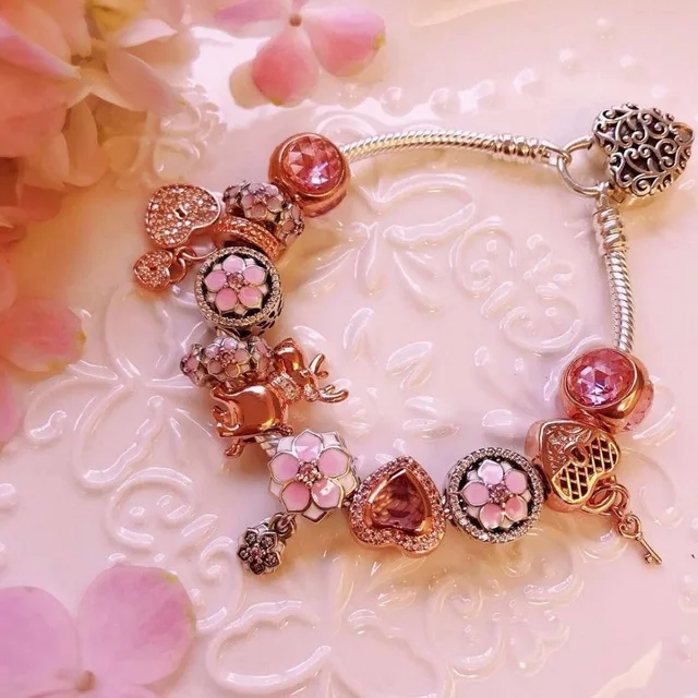 

Fanier Store High Quality 1:1 100% 925 Pure Silver Popular Design Deer Flower Bead Bracelet Free Packaging