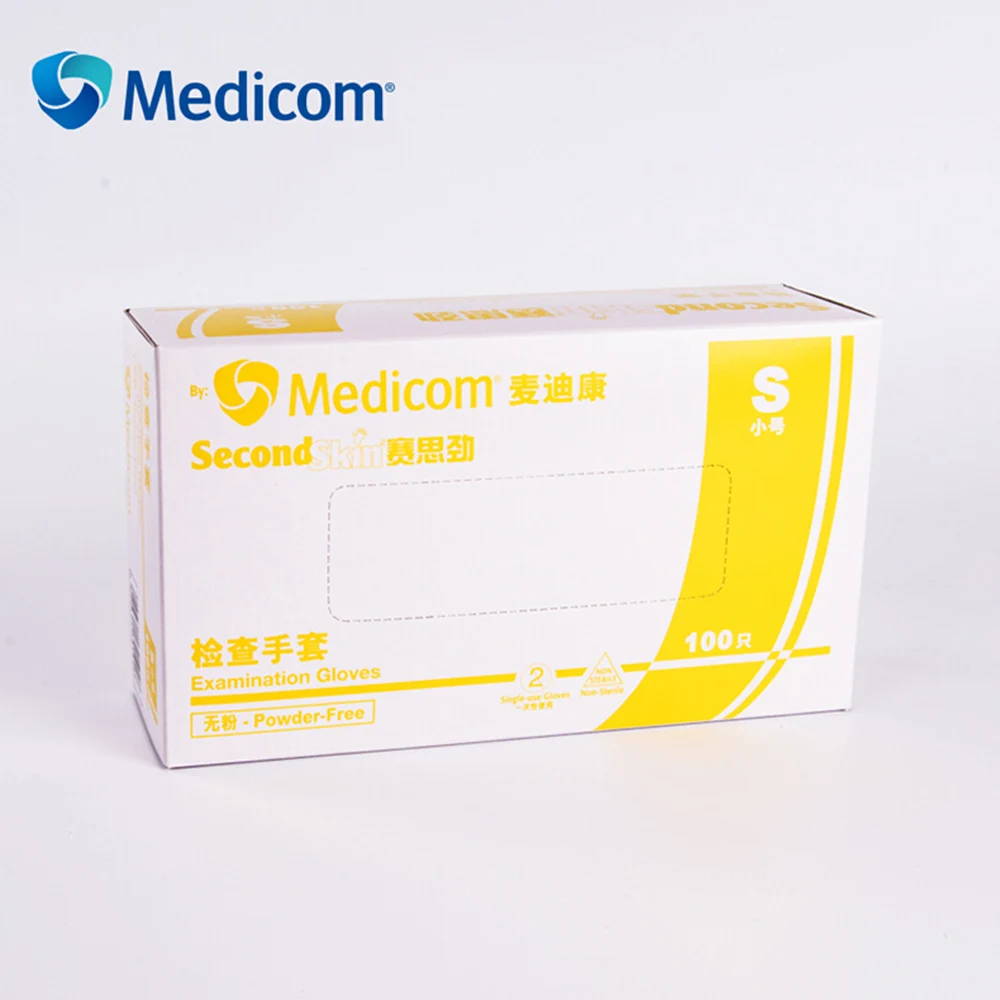 Medicom 1209 100 шт одноразовые прозрачные ПВХ перчатки пищевые пластиковые перчатки без порошка плотные водонепроницаемые кухонные перчатки для барбекю рабочие перчатки