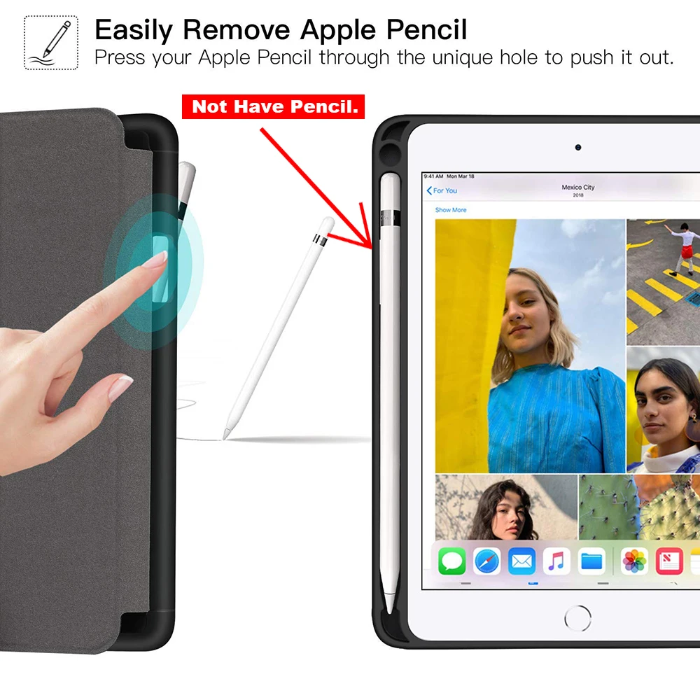 Чехол для нового iPad mini 5, 7,9 дюйма, дюйма, с держателем для карандашей, умный чехол из искусственной кожи, тканевый силиконовый чехол для iPad mini 4 Funda