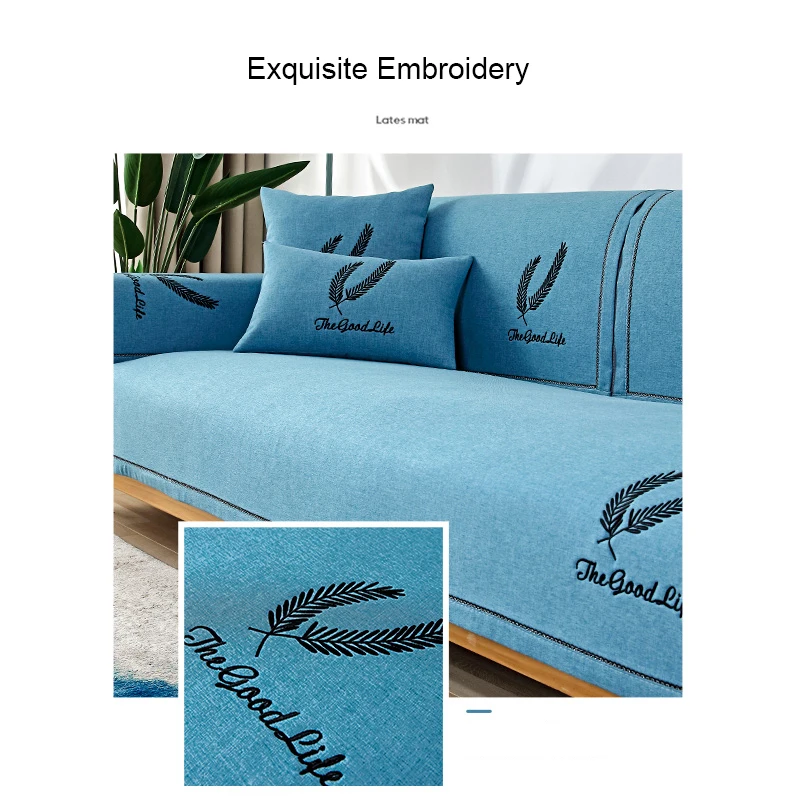 Embroidered Cotton Linen Fabric Sofa Cushion Sofa Cover Sofa Towel  Couch Cover Seat Cover for Living Room Corner Sofa Towel