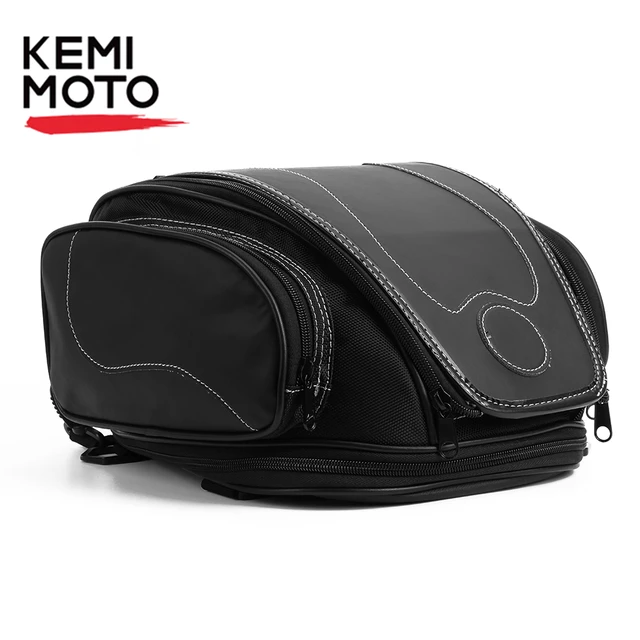 Sac de queue de moto en cuir PU étanche, sac de siège arrière de moto,  capacité réglable, sac de casque universel pour Z750, 800, CBR1000 -  AliExpress