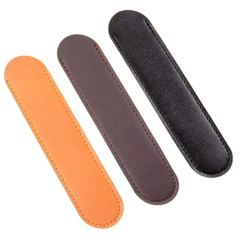 

3 Pcs Leather Single Pen Sleeve Case Holder Set for Students Businessman Artist