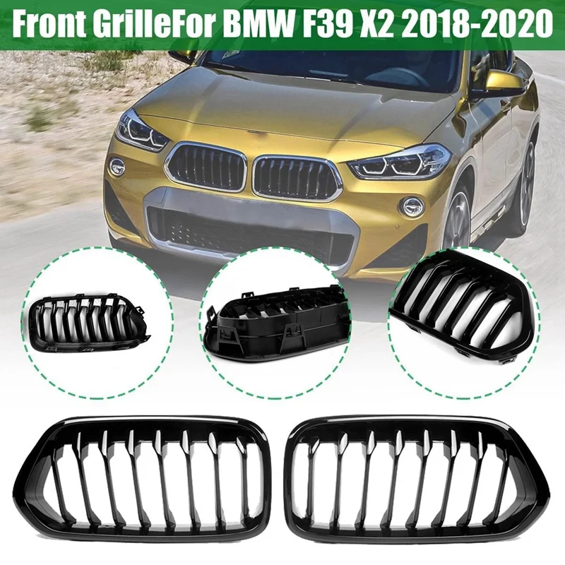 Black Front Bumper Kidney Single Line Grill for BMW F39 X2 M35I ...