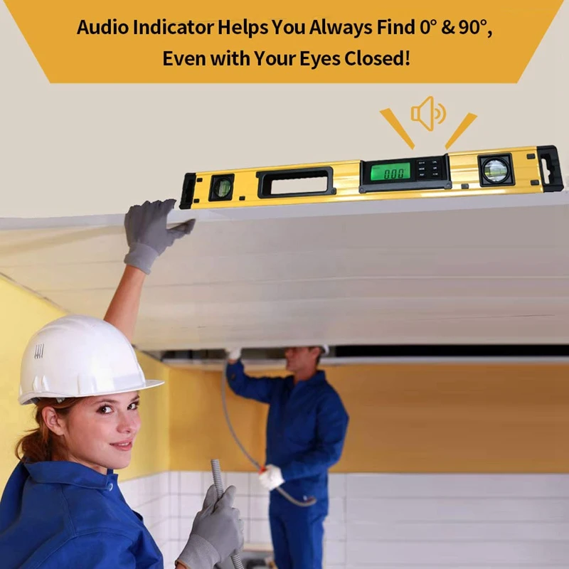 Цифровой торпедический уровень и транспортир 24 дюйма неодимовые сетки яркий ЖК