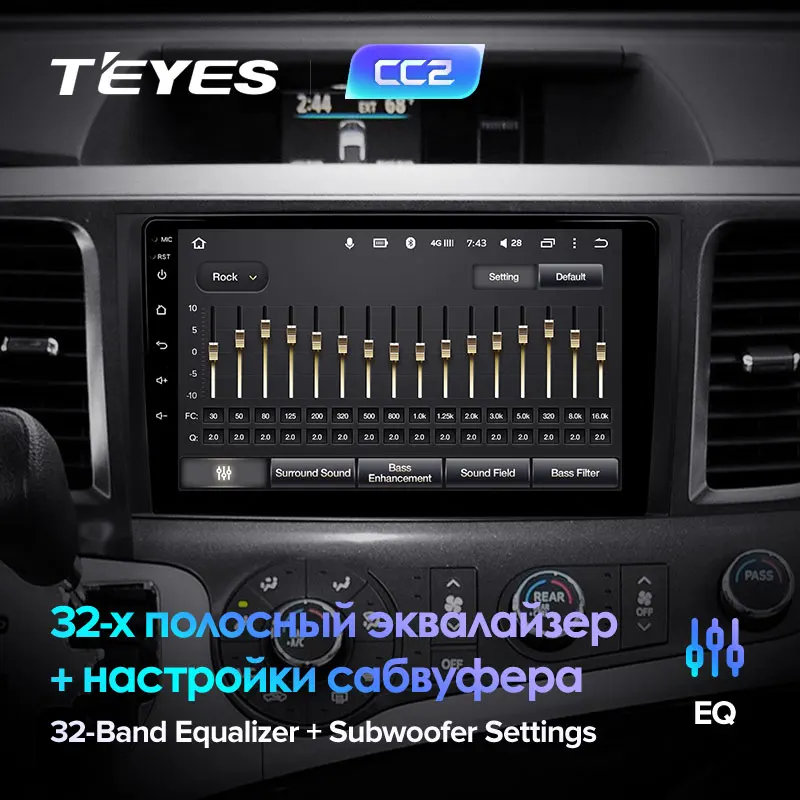 TEYES CC2 For Toyota Sienna 3 XL30 2010-2014 Car Radio Multimedia Video Player Navigation GPS Android 8.1 No 2din 2 din dvd