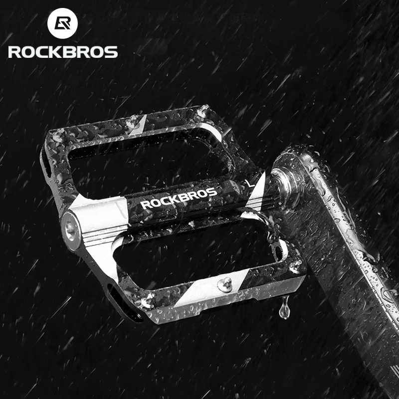ROCKBROS Bike Pedals MTB Aluminum CNC Alloy Sealed DU Bearing Non-slip Spikes Wearable Accessories | Спорт и развлечения