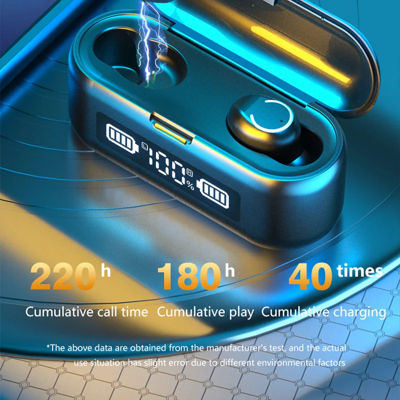 F9 TWS Wireless Earphones Stereo HiFi Bluetooth 5 0 Earphone Gaming Headset Charging Box Earbuds PK TWS i12 for Xiaomi Huawei