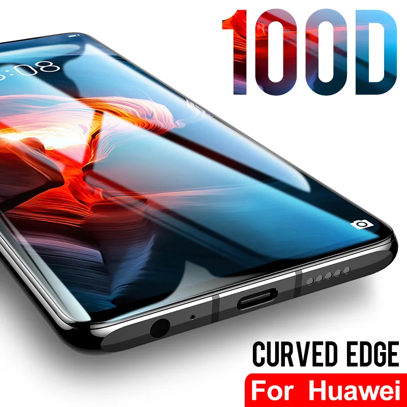 100D закругленные края полное покрытие закаленное стекло для huawei P30 Pro Lite Защита экрана для huawei mate 30 Pro Lite защитное стекло