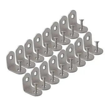 

Corner Brace, 20mmx20mm Stainless Steel Brace Corner Steel Joint Right Angle Bracket Fastener, 16 Pieces with Screws