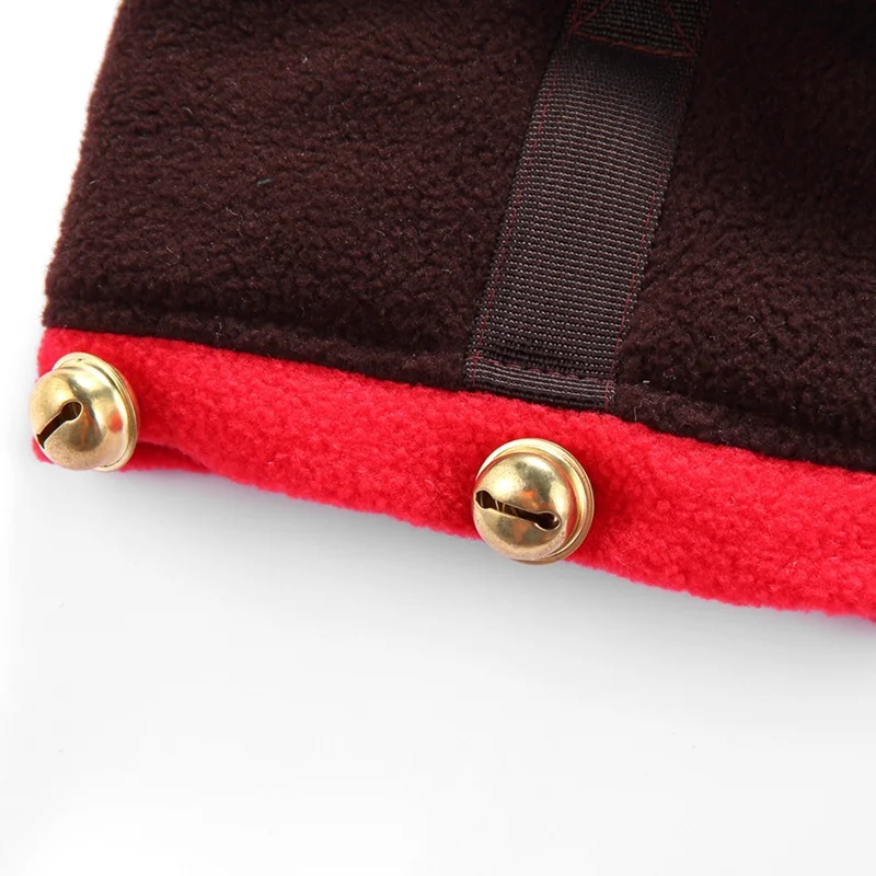 Christmas Pet Winter Warm Coat Cotton Sleeveless Vest With Elk Ears And Bells Puppy Cosplay Costume For Small And Medium Dogs