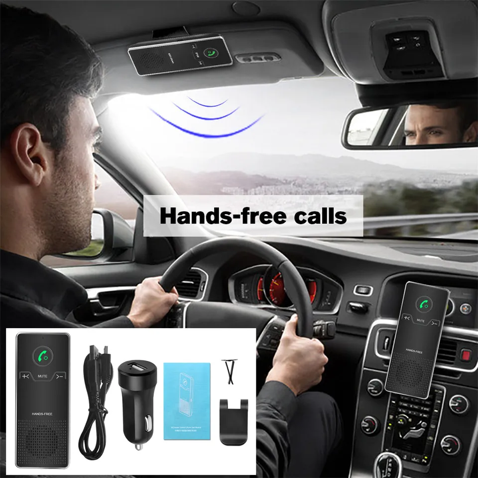 Магнитный 2-1 Громкая связь Bluetooth автомобильный комплект V4.0 солнцезащитный козырек крепление+ зажим на вентиляционное отверстие 650 мА батарея Громкая связь с автомобильным зарядным устройством SP01XZ