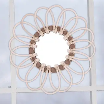 

Handmade Homestay Craft Decorative Mirror Wall Decoration Wall Hanging Handmade Rattan Mirror European Style Hanging Mirror