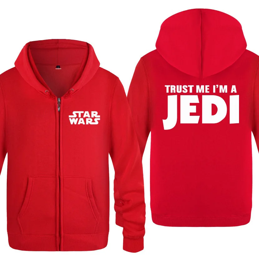 Мужские толстовки с капюшоном на молнии, Звездные войны, TRUST ME, I AM A JEDI, мужская толстовка с капюшоном, флисовая мужская куртка с длинным рукавом, толстовка, спортивный костюм, пальто большого размера - Цвет: 9