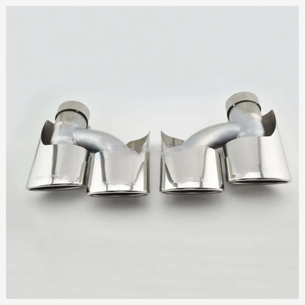 

Car Auto Round Exhaust Muffler Car Rear Tail Throat Liner 1 to 2 Dual Pipe Modified for W164 10-13 A006