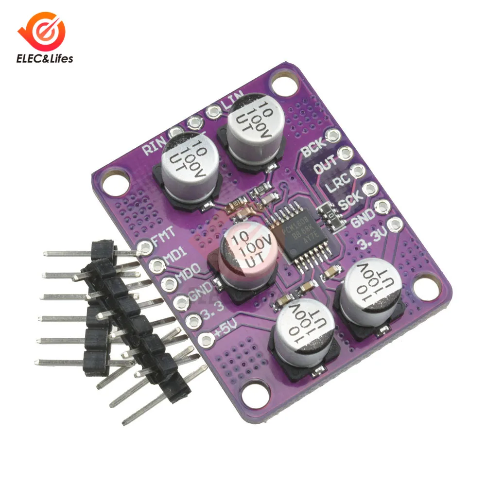 PCM1808 105dB SNR PCM аудио интерфейс стерео ADC Одноконтурный аналоговый вход декодер 24bit
