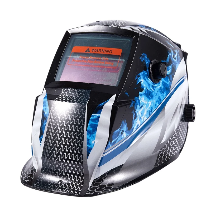 Welding Helmet Mask Solar Auto Darkening,Adjustable Shade Range DIN 9-13/Rest DIN 4,Welder Protective Gear ARC MIG TIG(Blue Rac