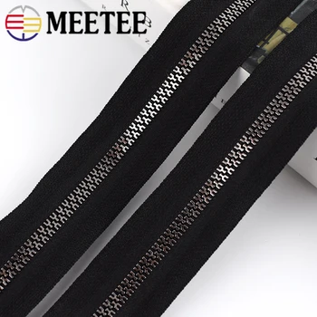 

Meetee 2/4M 5#/8# Resin Y-shaped Tooth Zipper Open-End Coded Crop Zip for Clothing Jacket Sewing Zippers DIY Repair Accessories