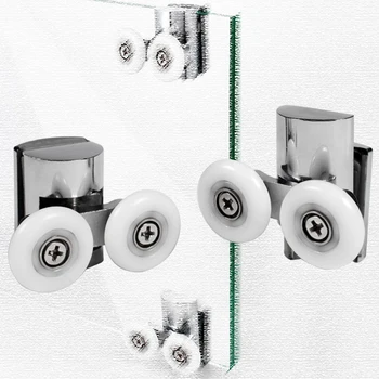 

2Pcs Wheels 23mm Top Bottom Bathroom Shower Door Rollers Runners Upper & Lower