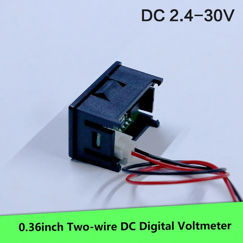 Мини цифровой вольтметр Амперметр 0.36in DC 2,4 V-30 V 2-проводной светодиодный цифровая панель дисплея вольтметр аккумулятора