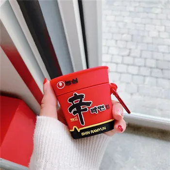 

Funny SNIN RAMYUN For Apple Airpods Case Silicone Cute Bluetooth Earphone Cover For Airpod 2/1 Case Cartoon Headphone Case box