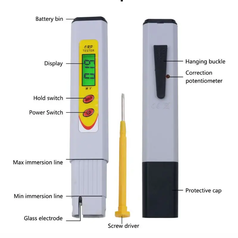 ORP измерительный прибор отрицательный потенциал ручка с подсветка lcd индикатор Портативный бытовой питьевой Тестеры качества воды оборудование окси