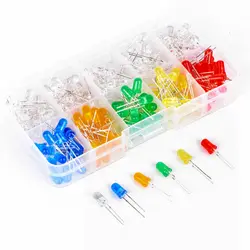 200Pcs  6 Colors   5MM Round LED Assortment Kit Ultra Bright Diffused Green/Yellow/Blue/White/Red/ORANGE Light Emitting Diode
