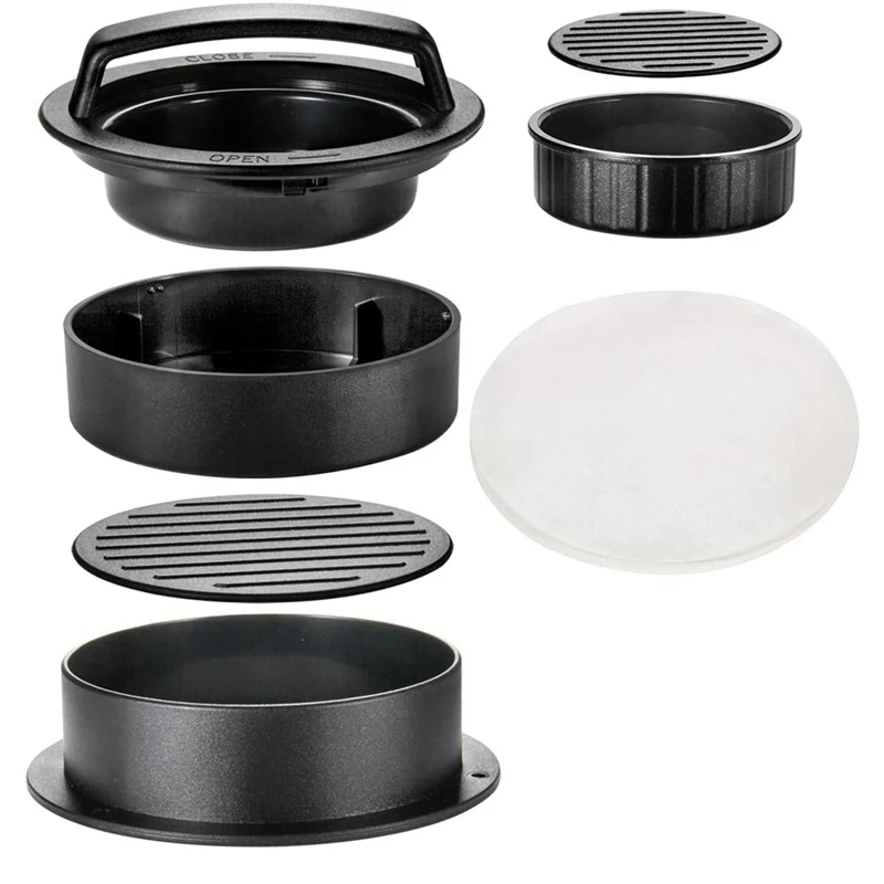 Hamburger Press Patty Maker 3 In 1 Non-Stick Burger For Making Delicious Burgers Perfect Shaped Patties | Дом и сад