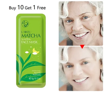 

3g Matcha Sleeping Mask Moist Repair Face Mask Hydration No Wash Moisturizing Shrink Pores Sleeping Mask Night Cream Anti Aging