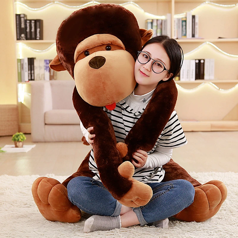 Peluche Geante De Singe De Dessin Anime 80 110cm Poupee Gorille En Peluche Animal Doux Coussin D Oreiller Jouets Pour Enfants Cadeau Pour Bebe Fille Aliexpress