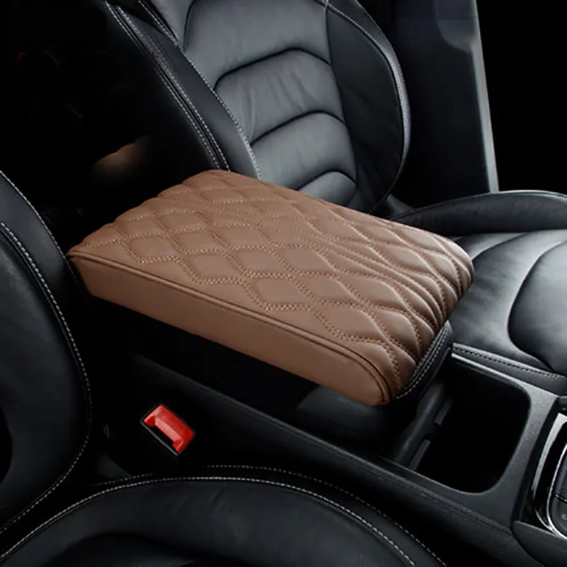 Sewing Leather Car Armrest Cushion Universal Center Console Auto Seat