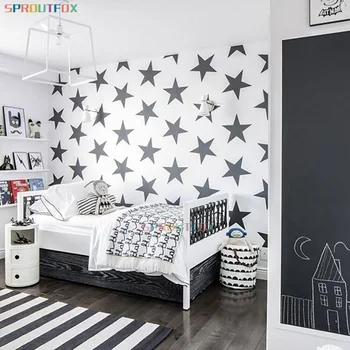 

DIY Big Stars Vinyl Sticker Bedroom Art Murals Removable Waterproof Wallpaper Home Decor for Mural Nursery Baby Room