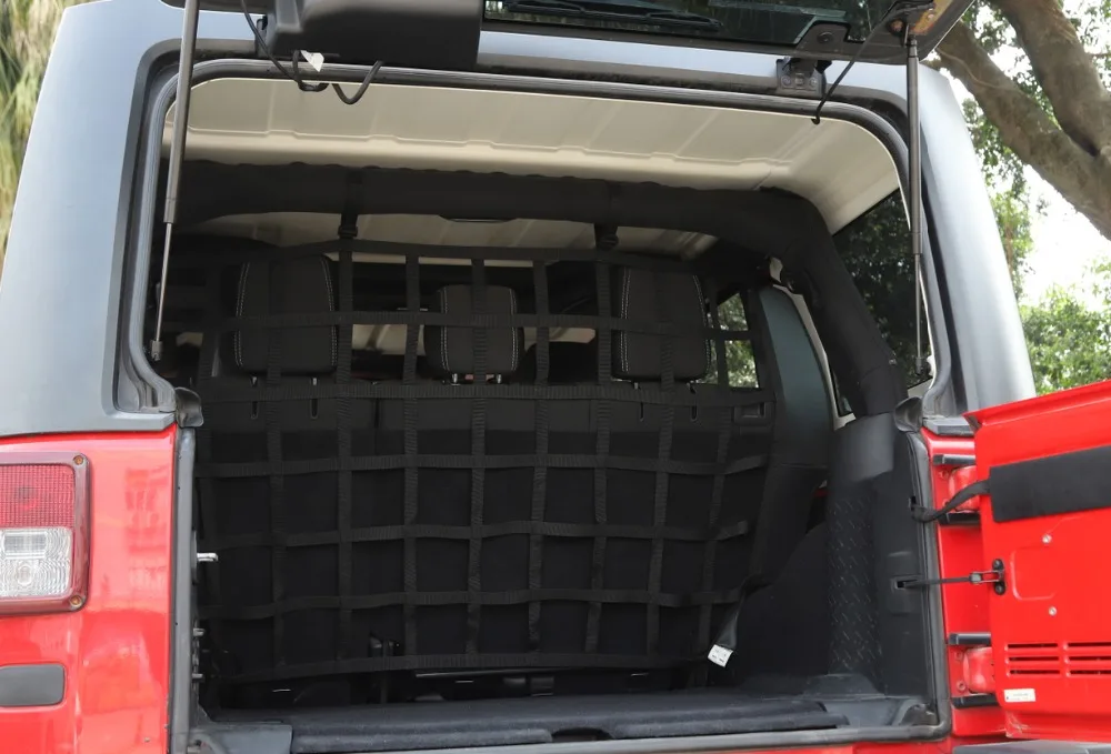 Задняя сеть для изоляции багажника для Jeep Wrangler JK 2007- аксессуары для салона автомобиля барьер Защитная изоляционная сетка защита домашних животных