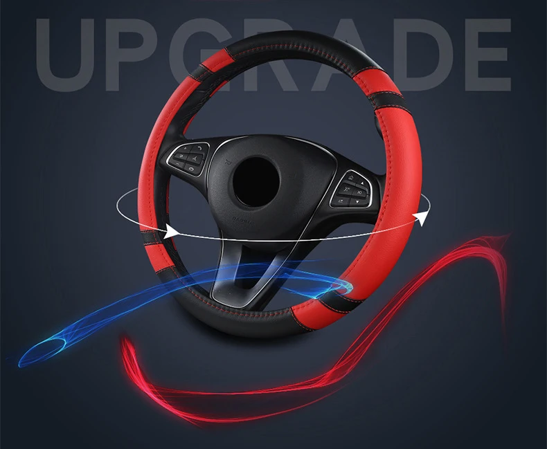 Универсальный чехол на руль подходит для VW Polo Beetle Golf Passat T-Roc Tiguan Touran модели Amarok, Caddy Crafter DS3 DS4 DS7 и т. Д