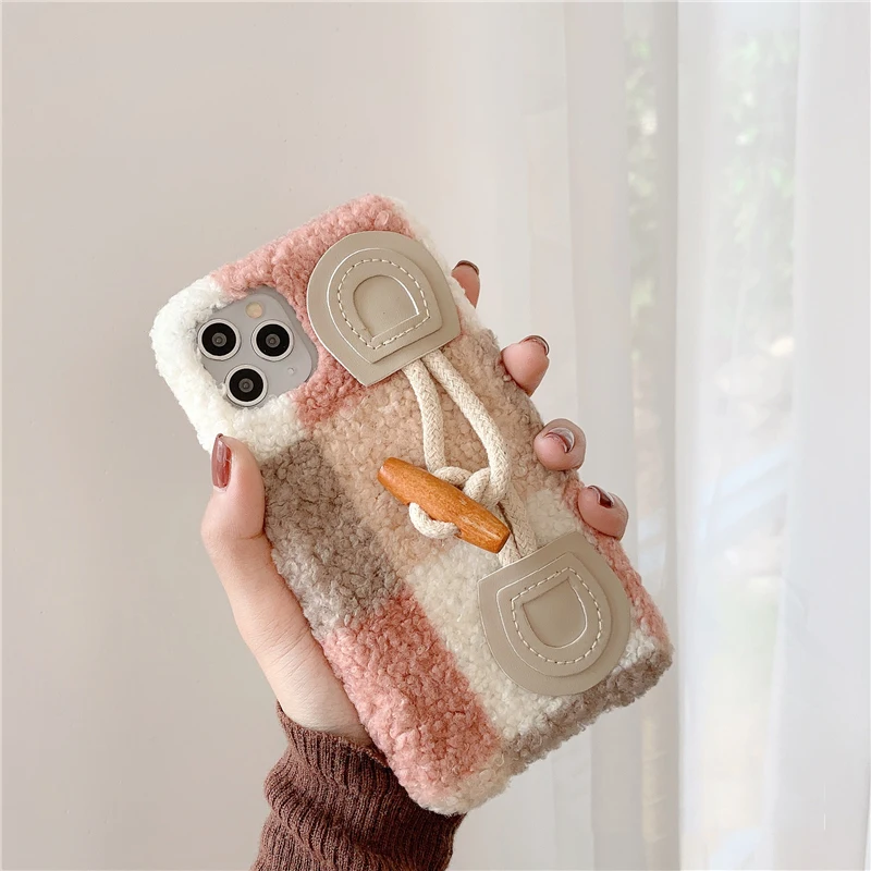 Розовый GlamPhone чехол, плюшевый рожок, чехол для телефона, для iPhone11Pro/Max X XS Max XR, мягкий силиконовый чехол для iPhone11 7 8 6 6s Plus, чехол - Цвет: Розовый