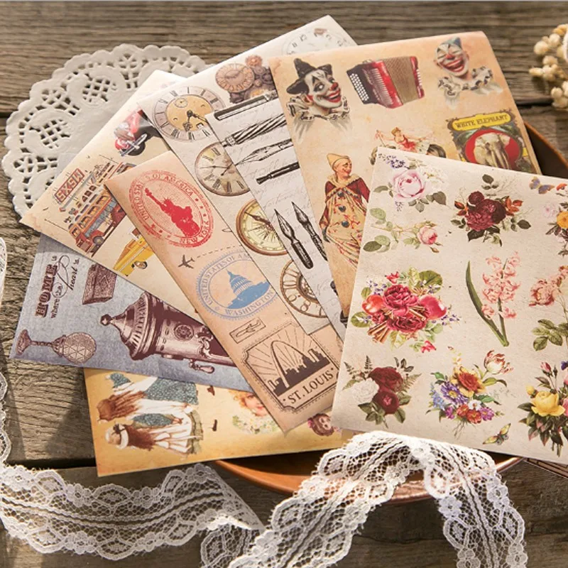 

10pcs/pack Vintage Stickers Retro hand account sticker series diary planner cut DIY sticker DIY cut by yourself