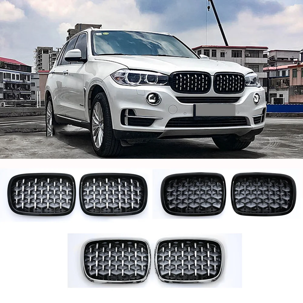 Передняя решетка для BMW X5 X6 F15 F16 Алмазная в стиле метеорита|Гоночные решетки| |