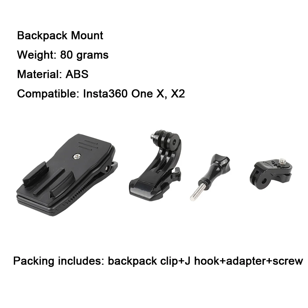 Kit d'accessoires pour Insta360 One X3 X2 X RS R GO 2, support de sangle de  tête + harnais de poitrine + support de clip de sac à dos + dragonne  rotative