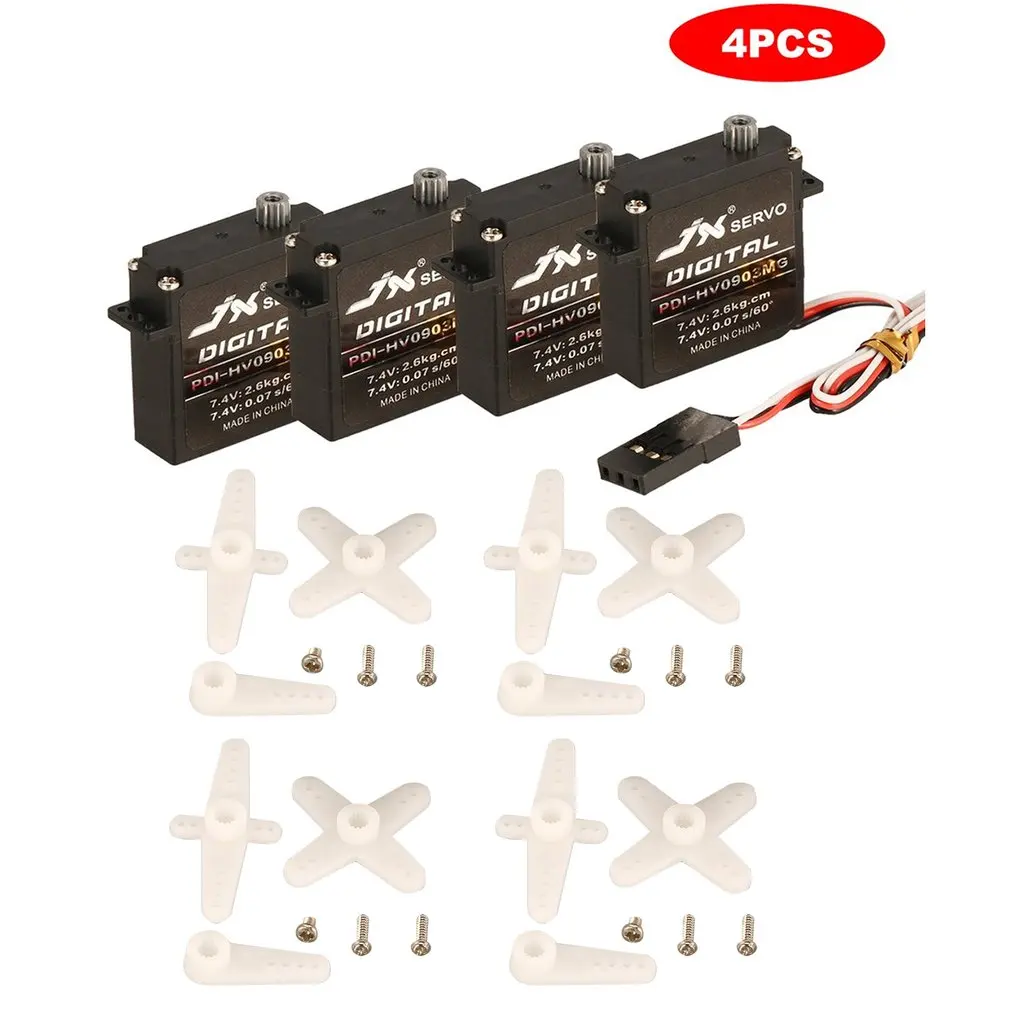 

4PCS For JX PDI-HV0903MG Mini Steering Torque Digital Metal Gear Core Servo for RC Fixed Wing Airplane Plane Drone