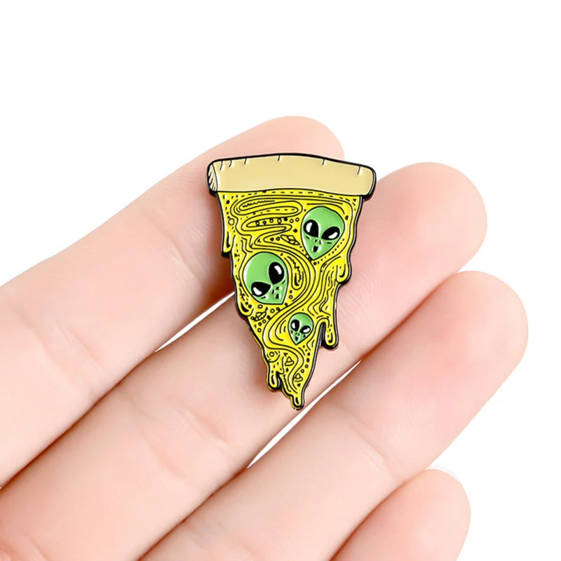 1 предмет ET пиццы эмалированная брошь-кнопка чужой кусок пиццы броши для рубашка с лацканами сумка в стиле «панк» со значком забавные Еда, ювелирное изделие в подарок для друга
