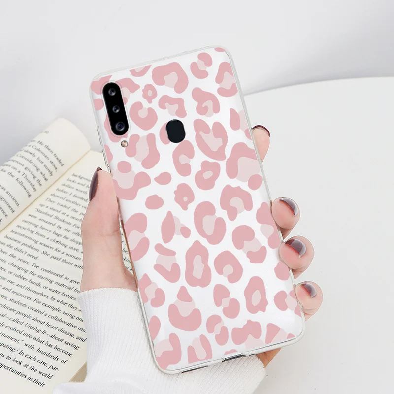 silicone case samsung Case On For Samsung Galaxy A20S Capa 6.5" Soft Silicone Clear Leopard Flower Shell For Samsung a20s a 20s A 20 S SM-A207F Fundas silicone cover with s pen
