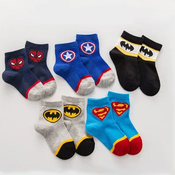 

Baby Boys cotton socks For Kid Girls Cartoon Socks Unisex Breathable Mesh Sport short Socks Super hero Superman Batman spiderman